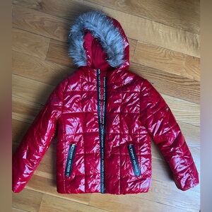 NEW Tommy Hilfiger Shiny Red Quilted Puffer